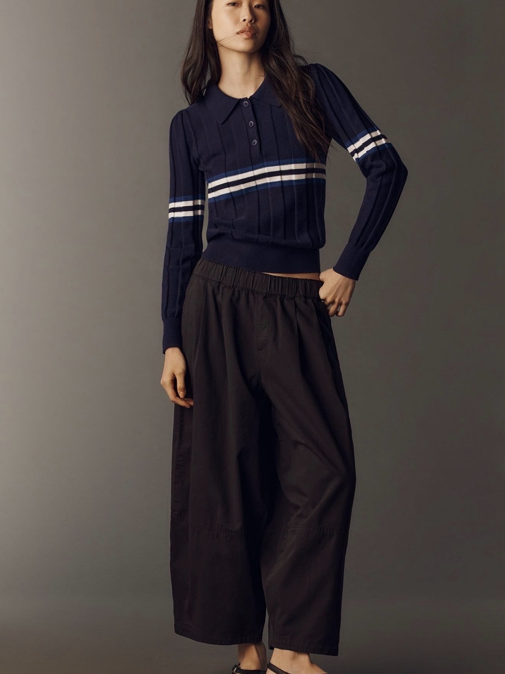 Maeve Black Wide-Leg Elastic-Waist Pants from Anthropologie